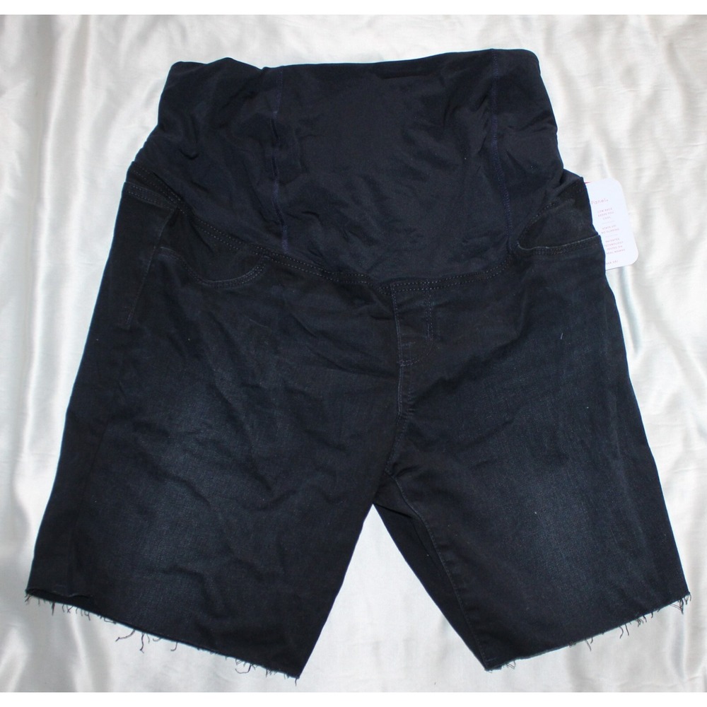 NWT Isabel Maternity Black Jean Shorts Women's Size 12 Cute Maternity Shorts